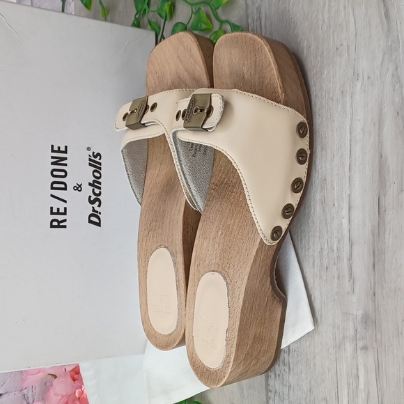 Dr.  Scholl's & RE/DONE Cream Leather Clog NIB - Picture 5 of 9